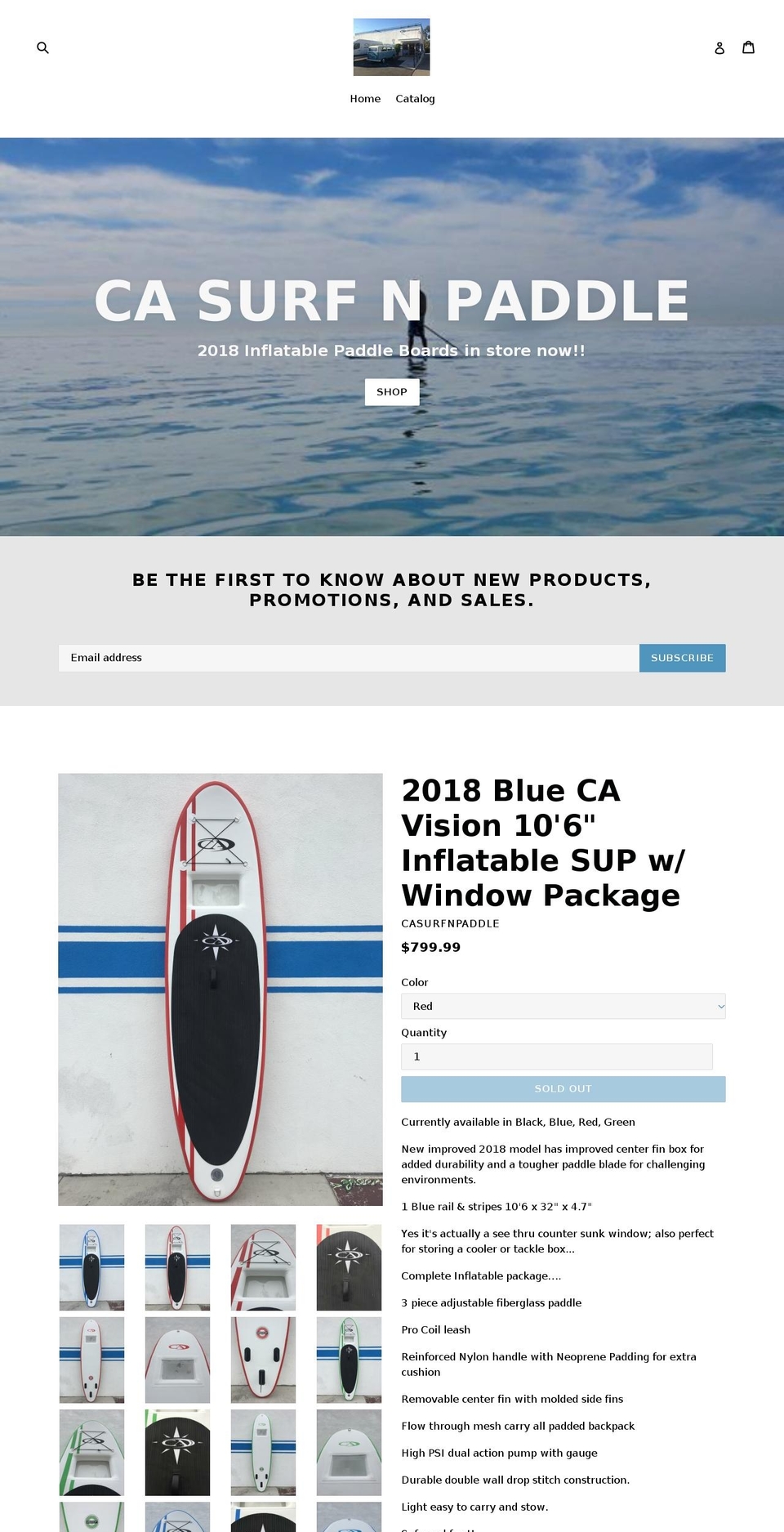 CA Surf N Paddle Shopify theme site example casurfnpaddle.com