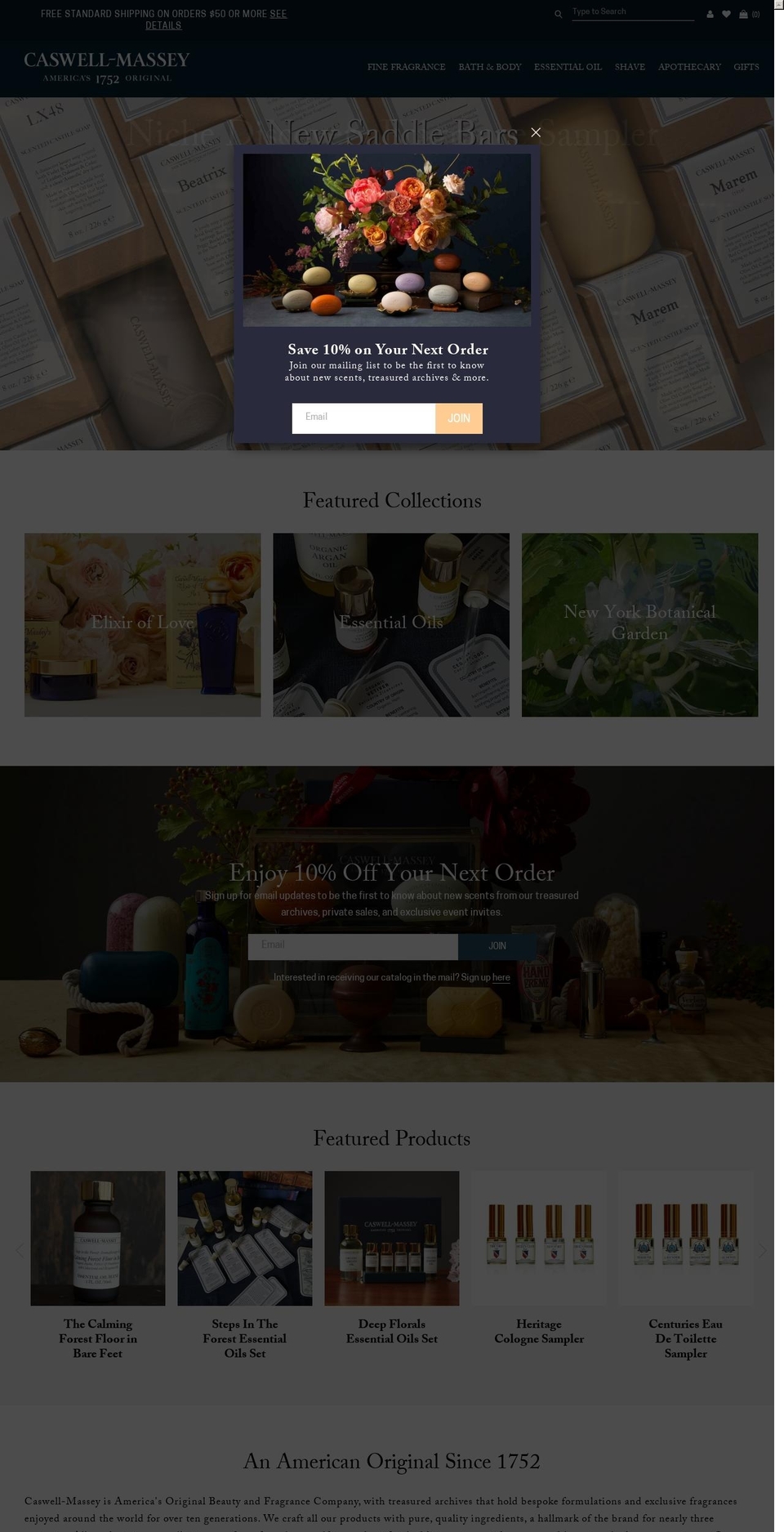 Caswell Massey - Simplistic [CM-247] Shopify theme site example caswell-massey.com