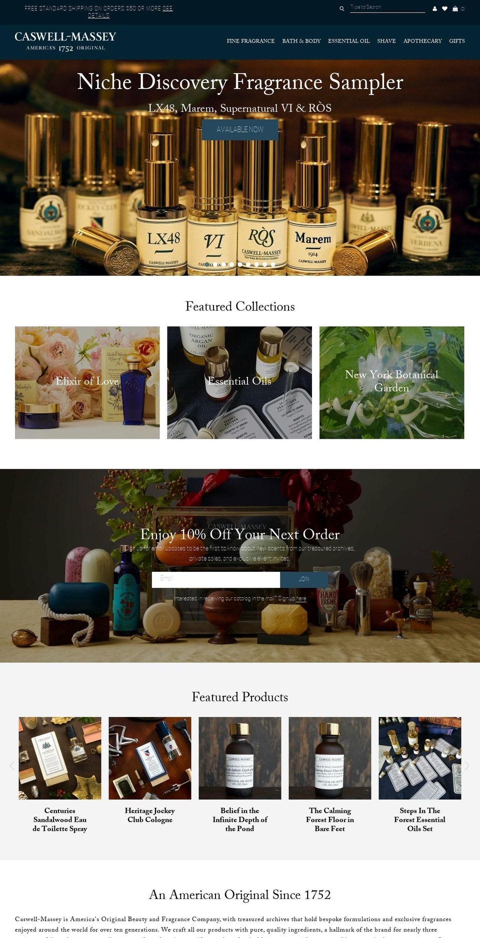 Caswell Massey - Simplistic [CM-247] Shopify theme site example caswellmassey.net