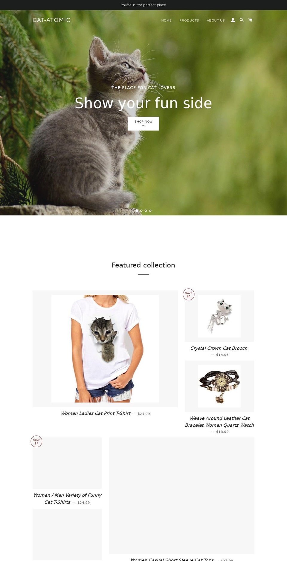 cat-atomic.com — Shopify storefront screenshot