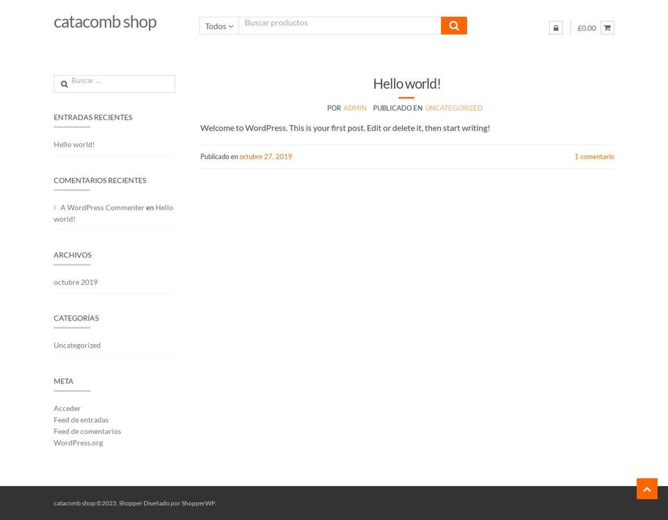 catacombshop.com — Shopify storefront screenshot