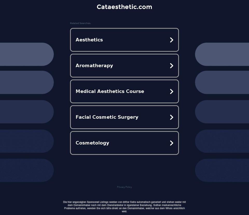 cataesthetic.com — Shopify storefront screenshot
