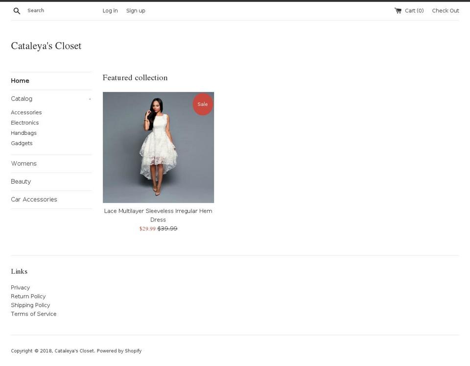cataleyascloset.com — Shopify storefront screenshot