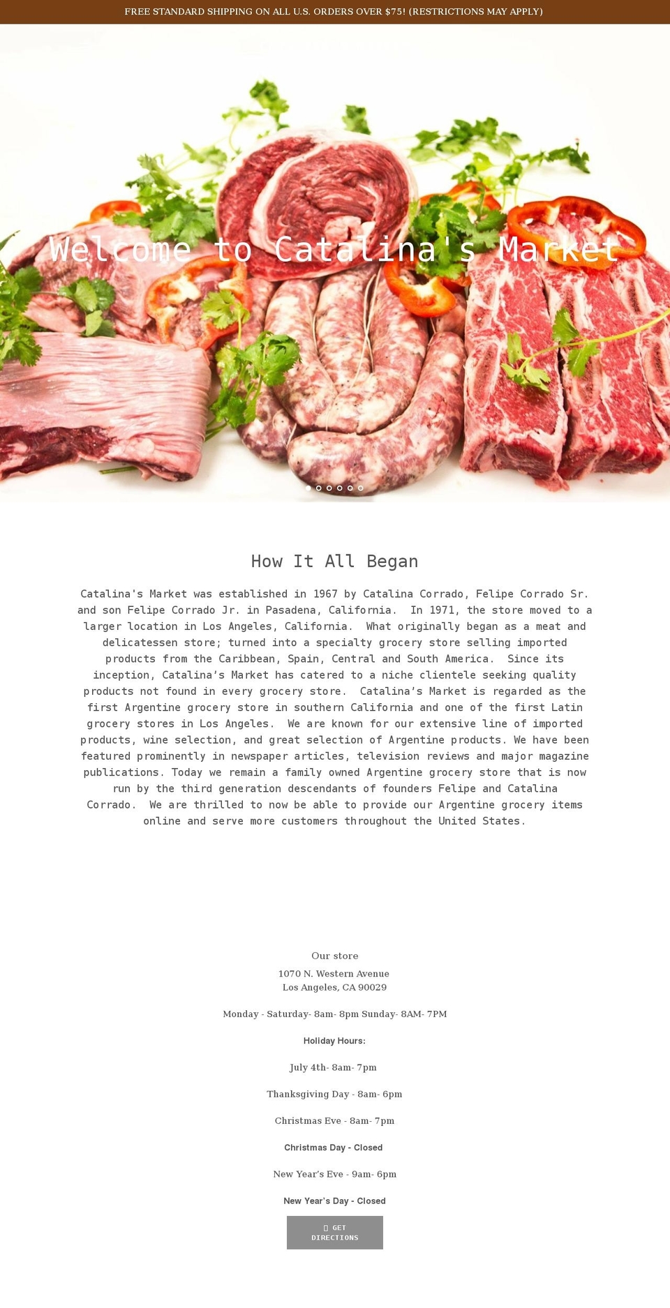 catalinasmarket.com shopify website screenshot