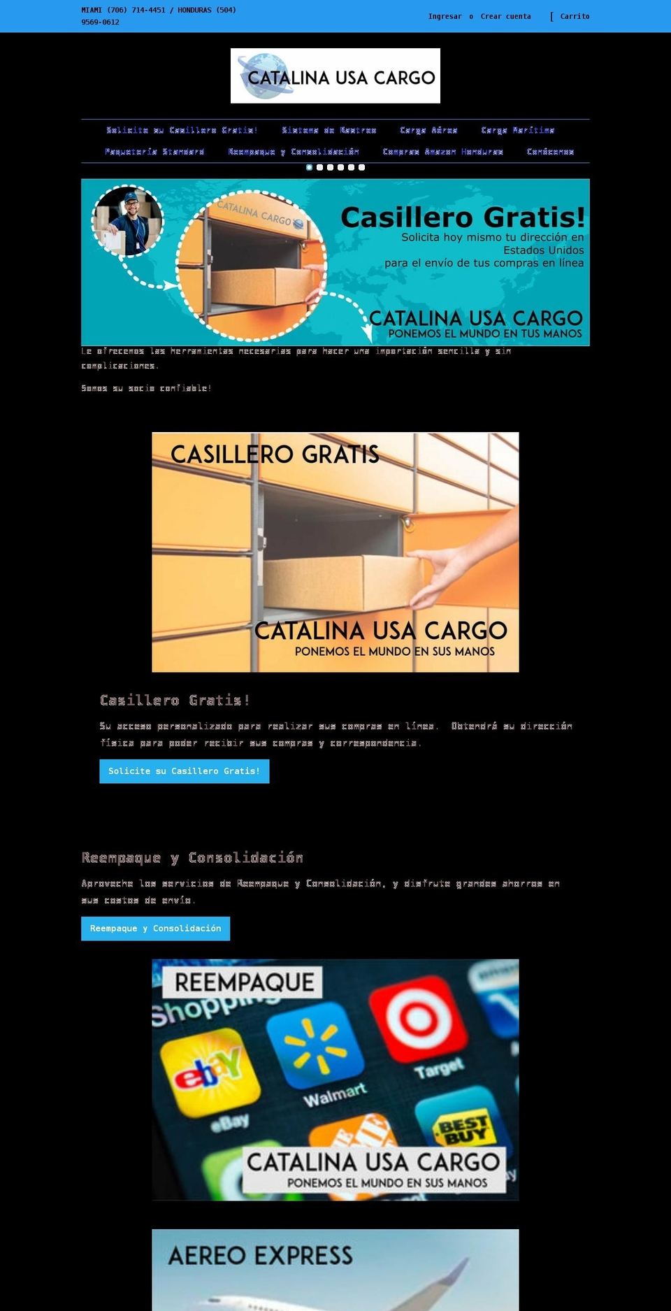 catalinausacargo.com — Shopify storefront screenshot