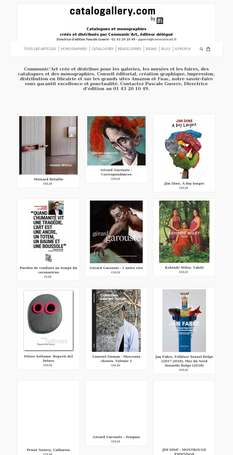 catalogallery.com shopify website screenshot