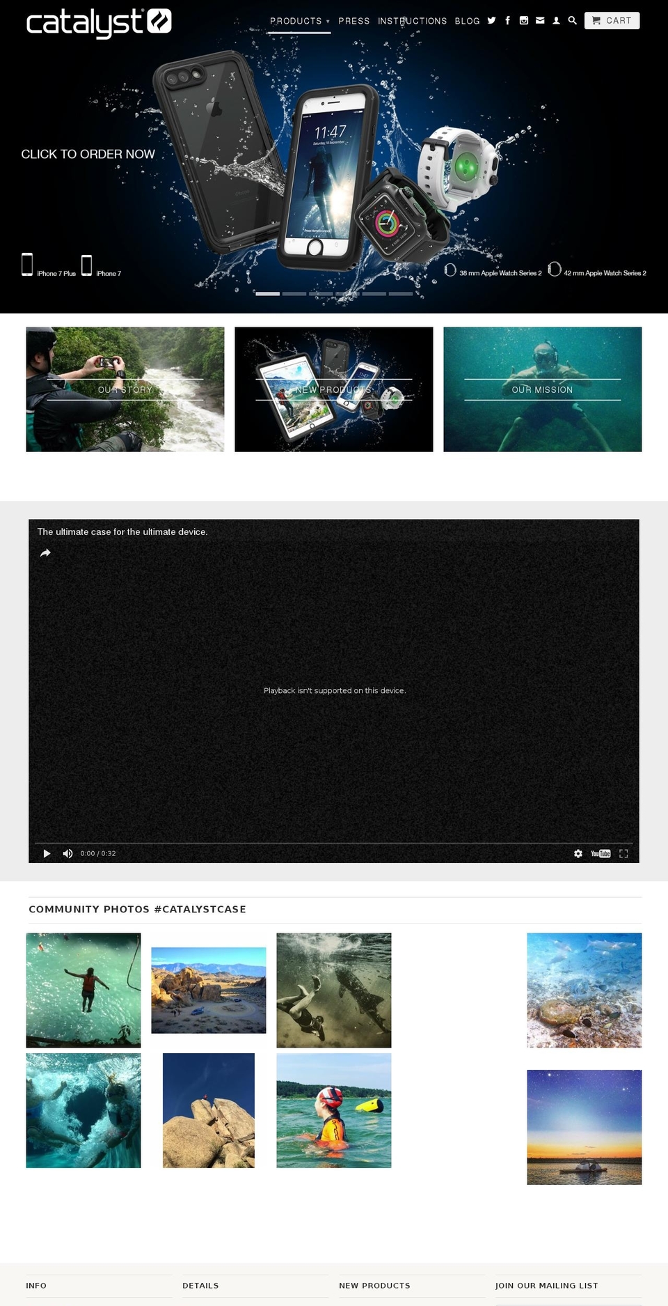 catalystcase.com shopify website screenshot