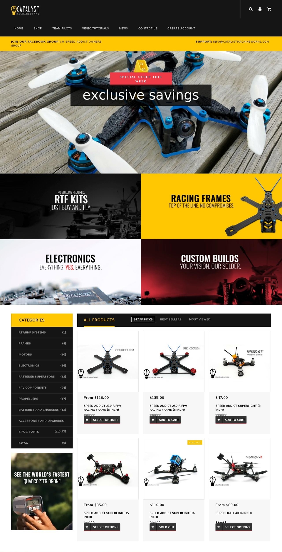 catalystmachineworks.com shopify website screenshot