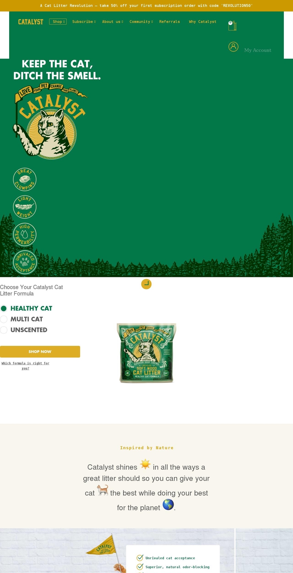 catalystpet.com shopify website screenshot