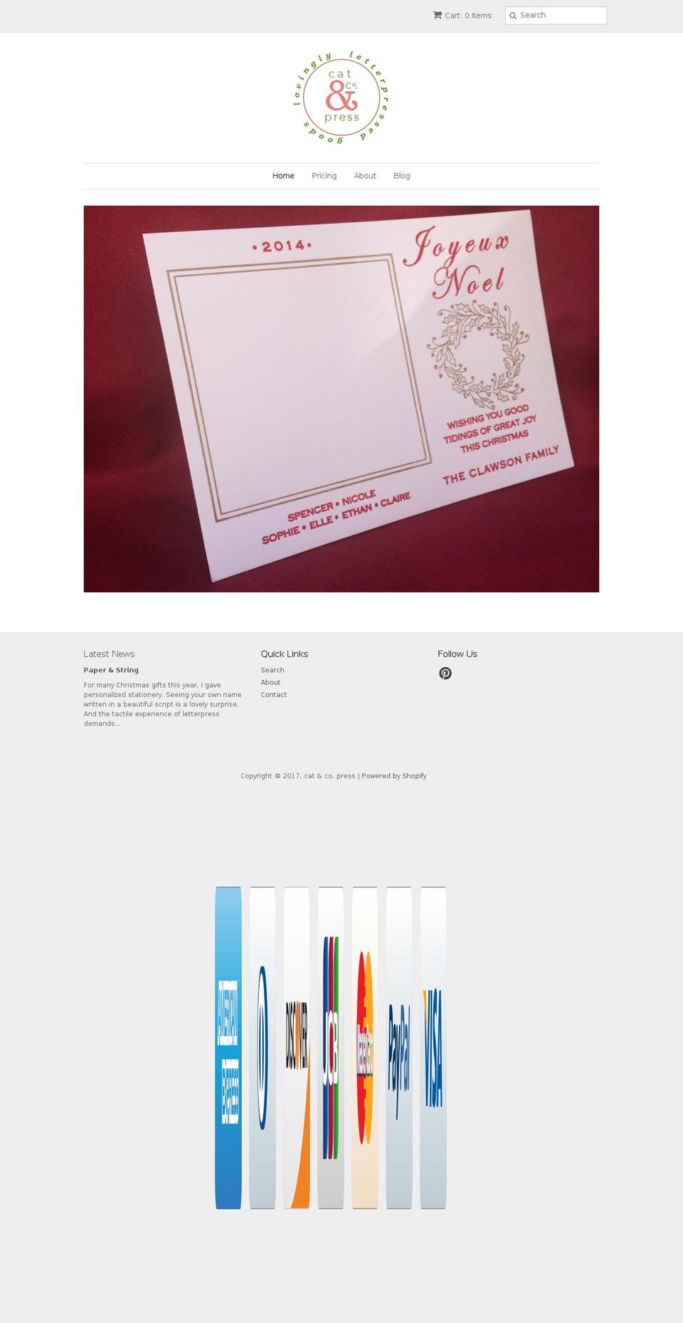 catandcopress.com shopify website screenshot