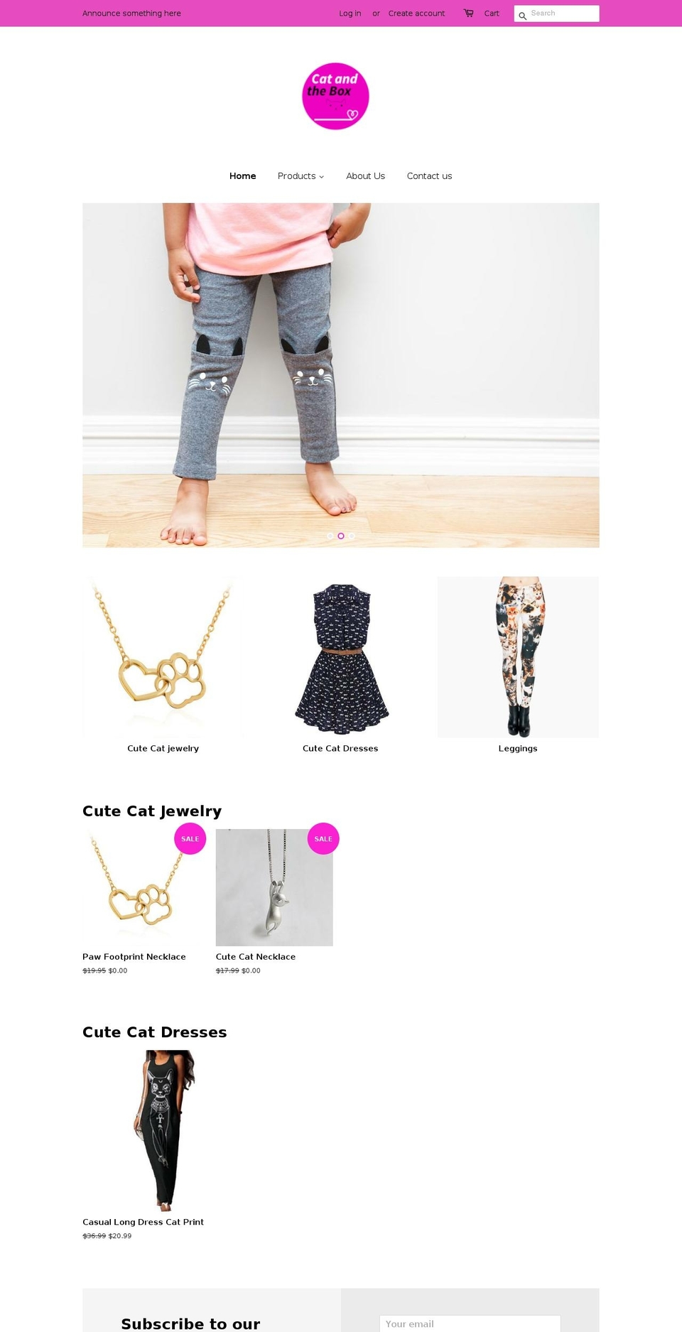 catandthebox.com — Shopify storefront screenshot