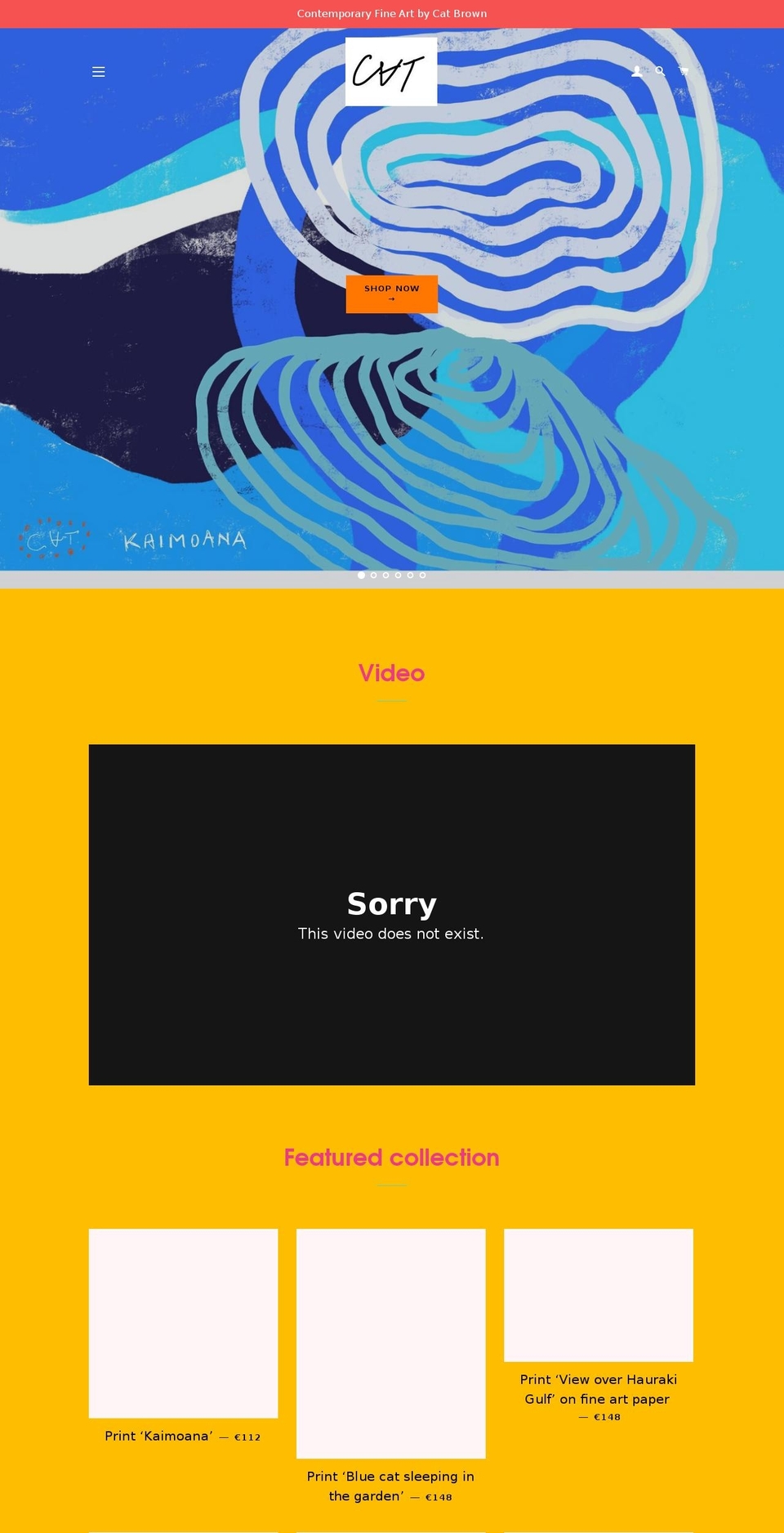 catbrowngallery.com — Shopify storefront screenshot