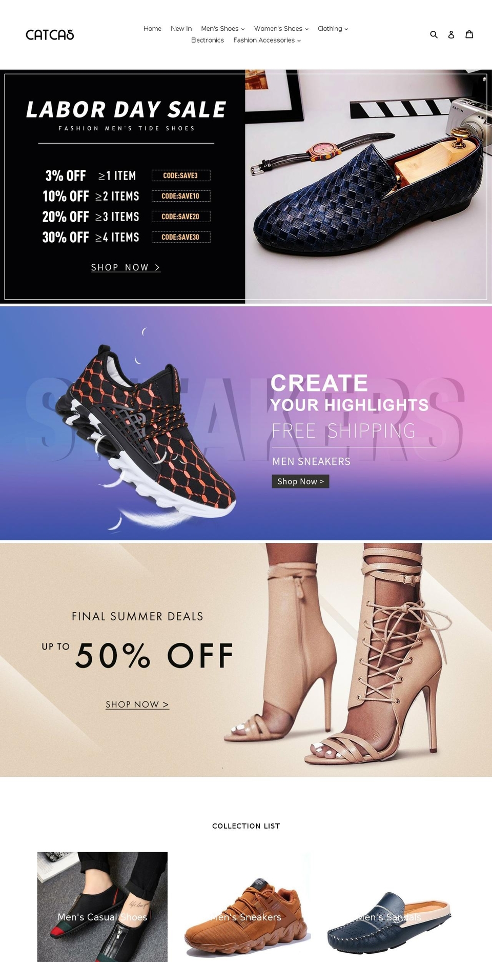 catcas.com shopify website screenshot