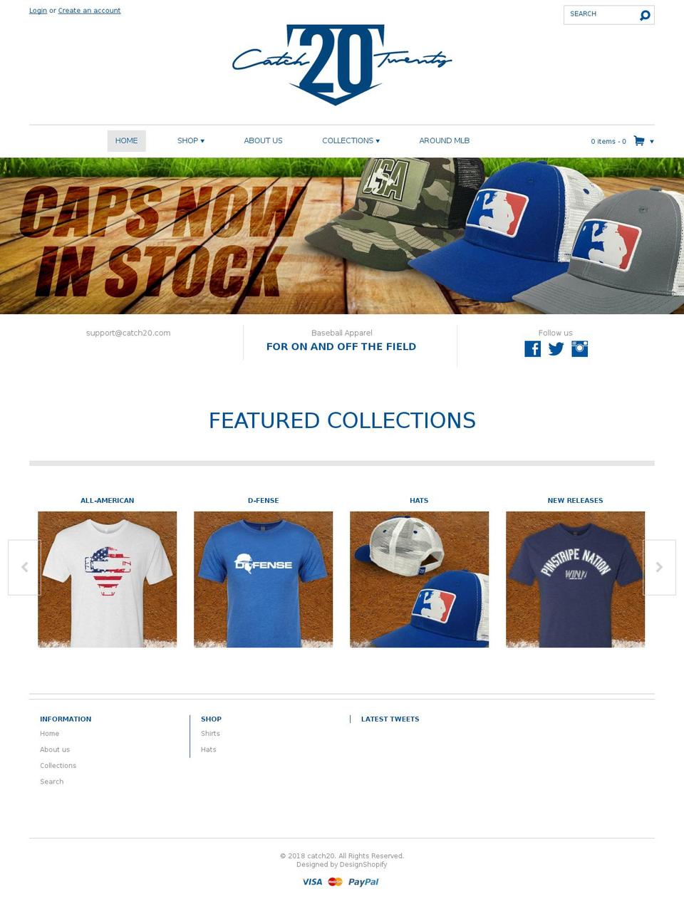 catch20.com shopify website screenshot