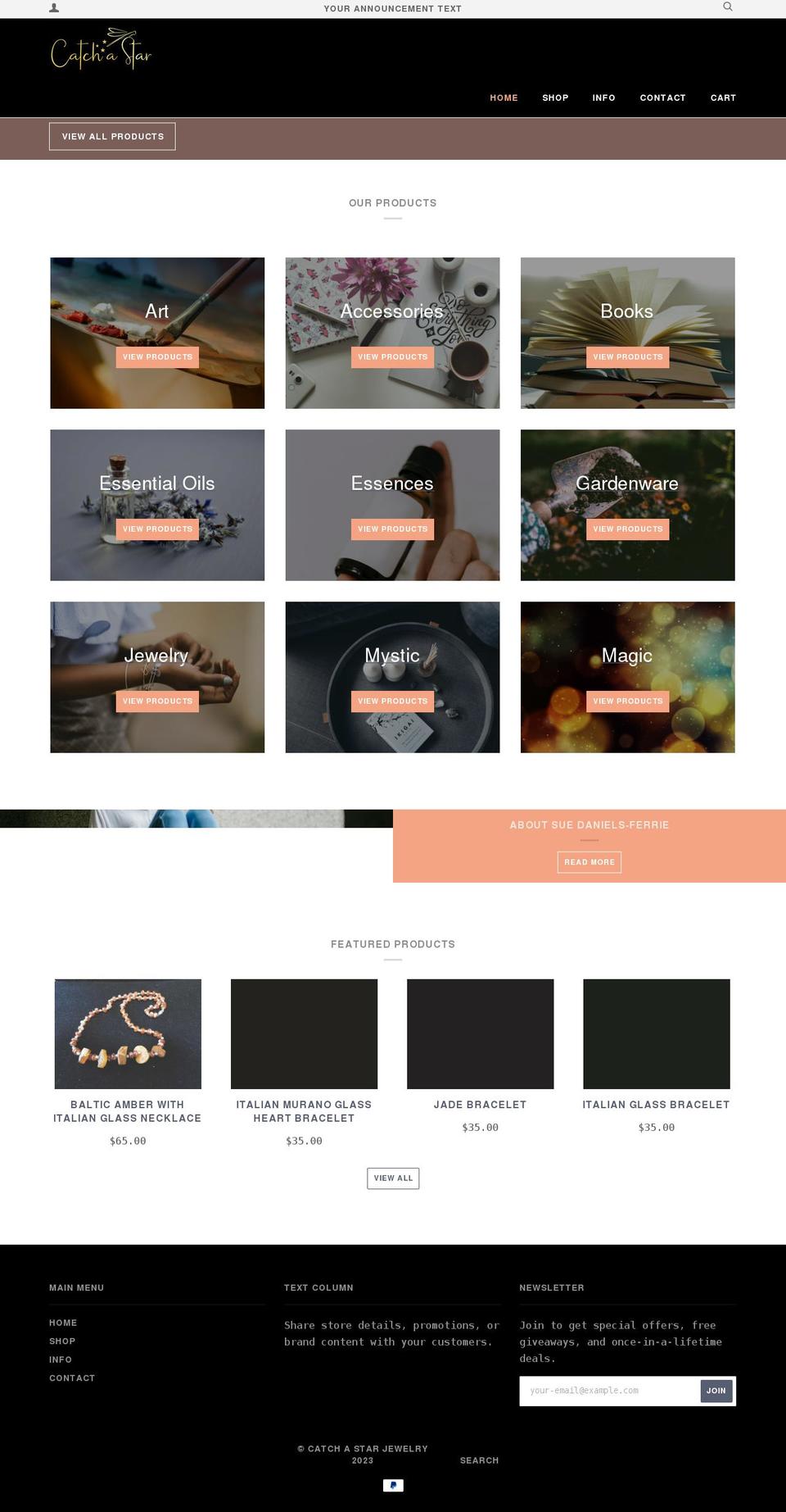 catchastarstudio.com shopify website screenshot