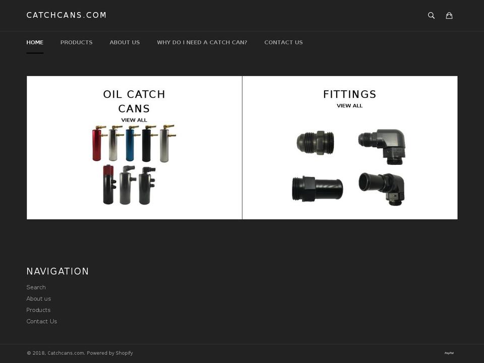 catchcans.com shopify website screenshot