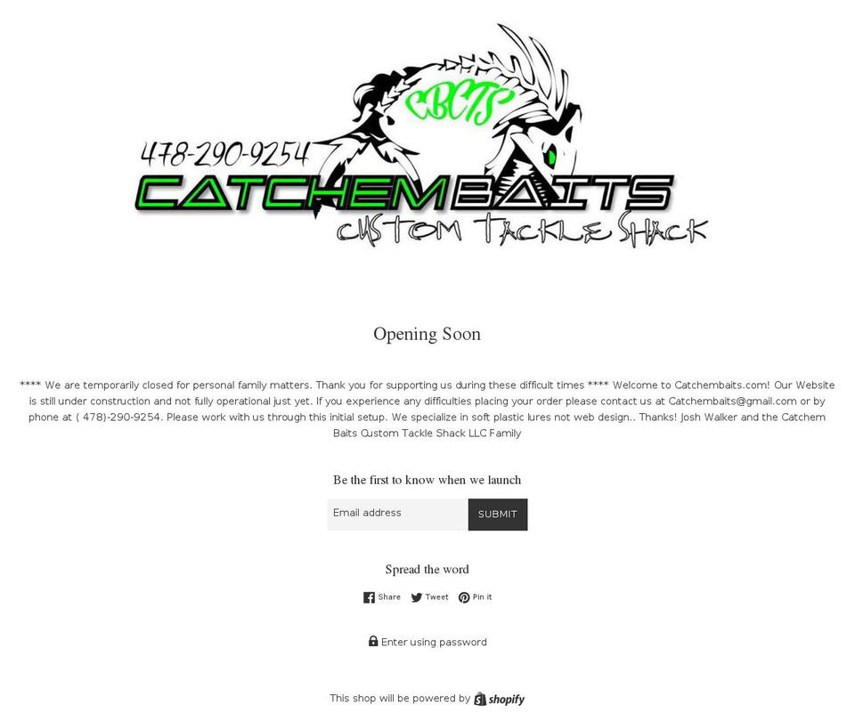 catchembaits.com shopify website screenshot