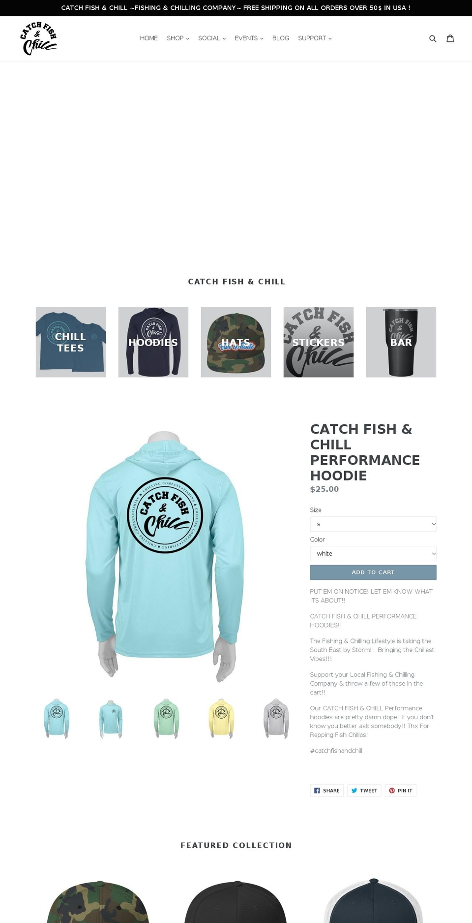 Snow Shopify theme site example catchfishandchill.com