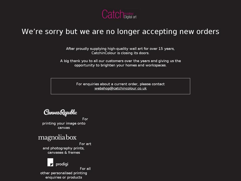 catchincolour.uk shopify website screenshot