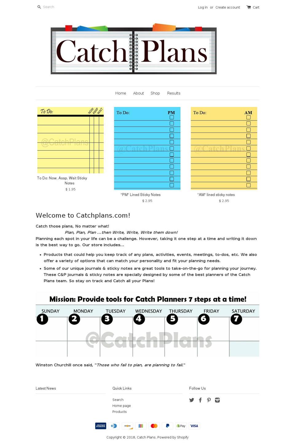 catchplans.com — Shopify storefront screenshot