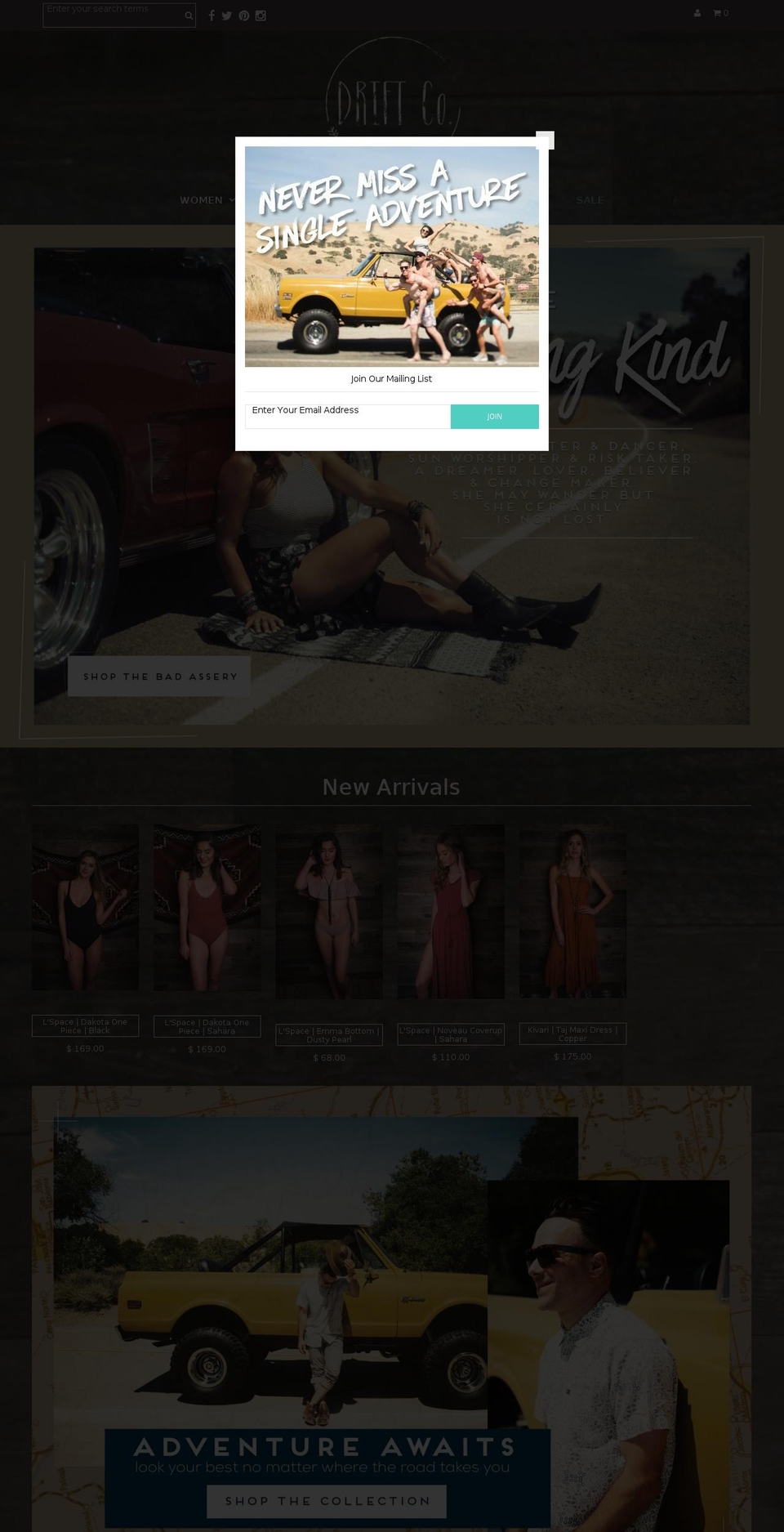 catchthedrift.co shopify website screenshot