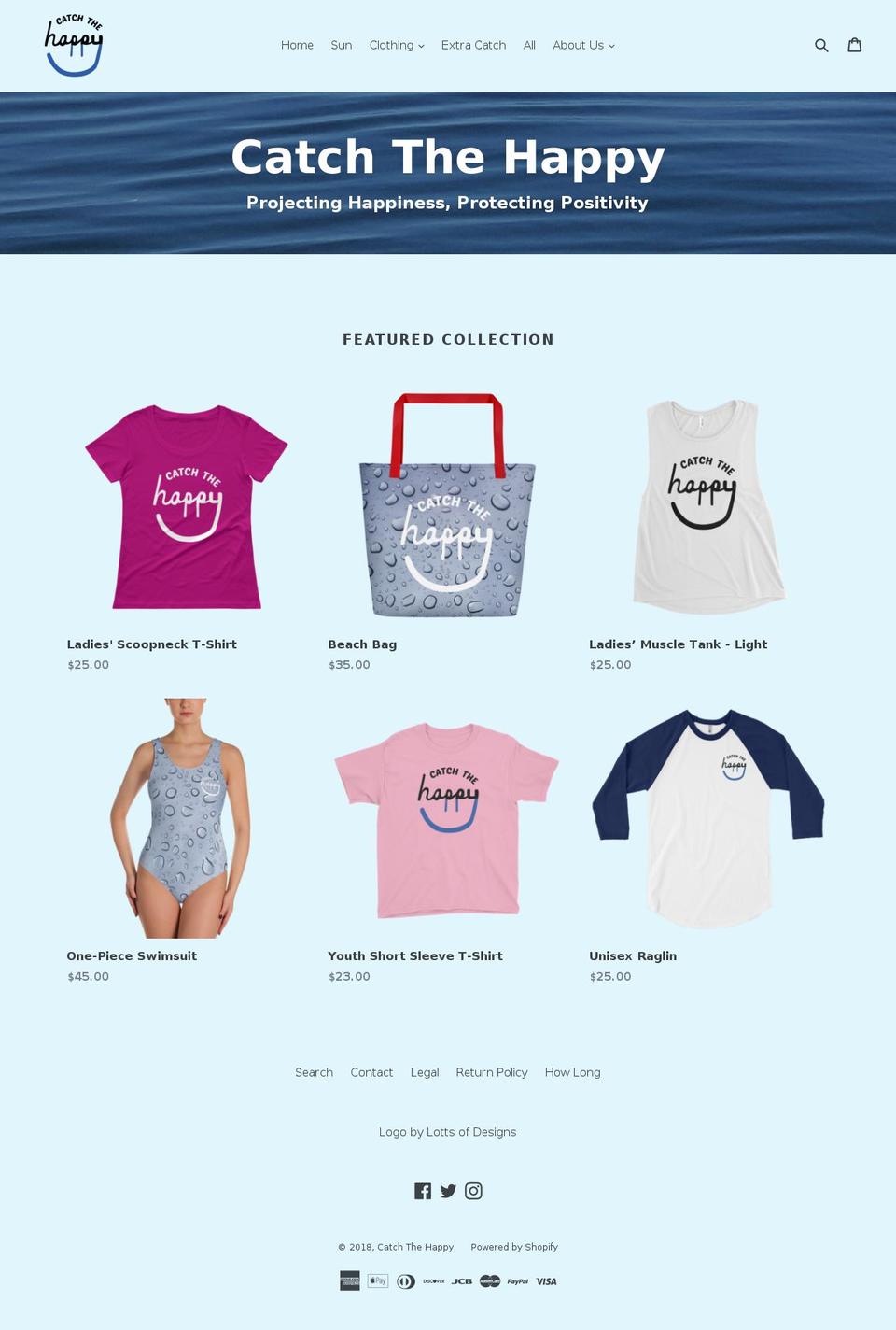 catchthehappy.com — Shopify storefront screenshot