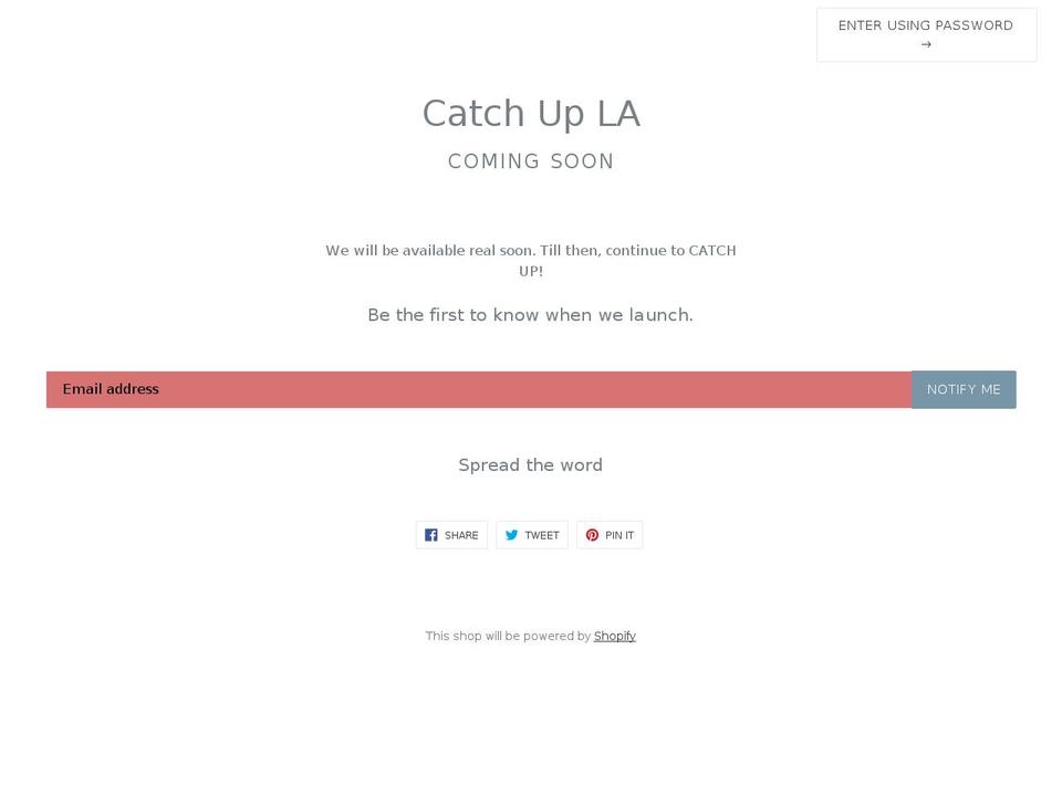 catchupla.com — Shopify storefront screenshot