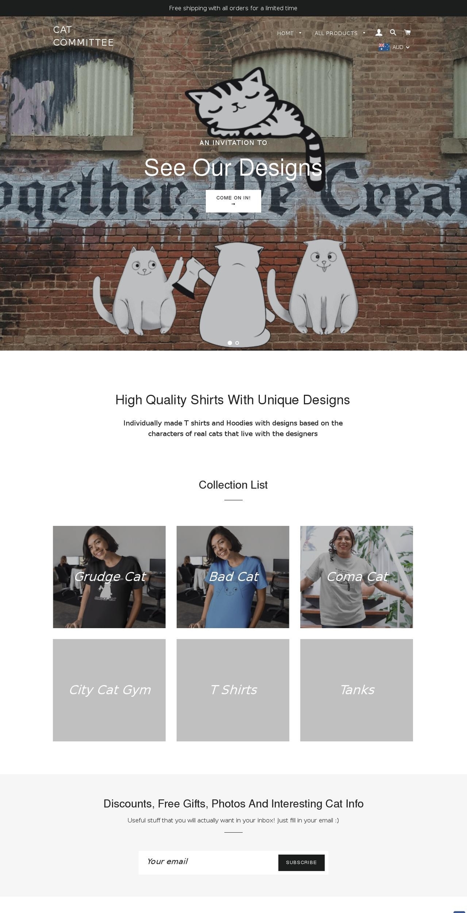 catcommittee.com — Shopify storefront screenshot