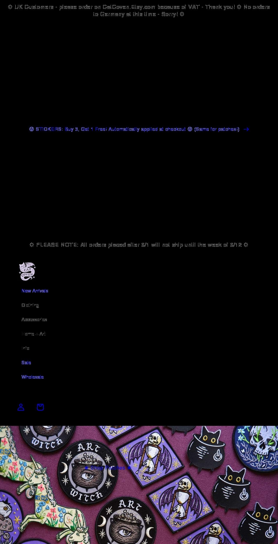 catcoven.com shopify website screenshot