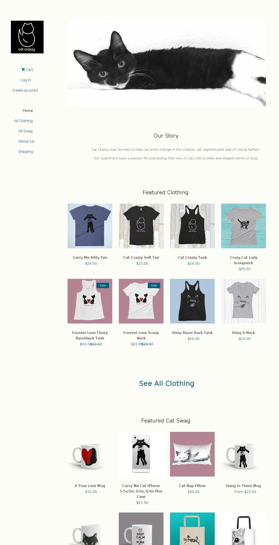 catcrazzy.com shopify website screenshot