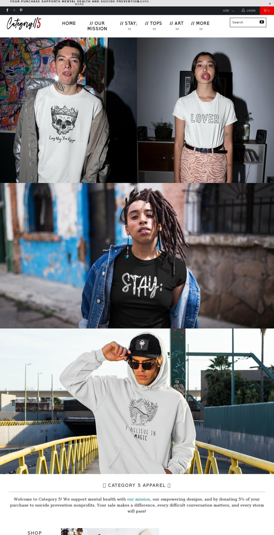 category5apparel.com shopify website screenshot
