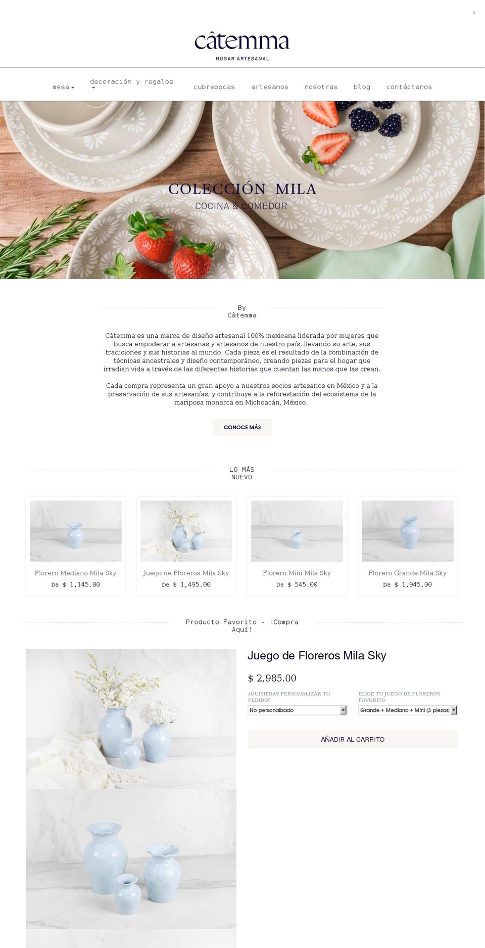 catemma.com.mx shopify website screenshot