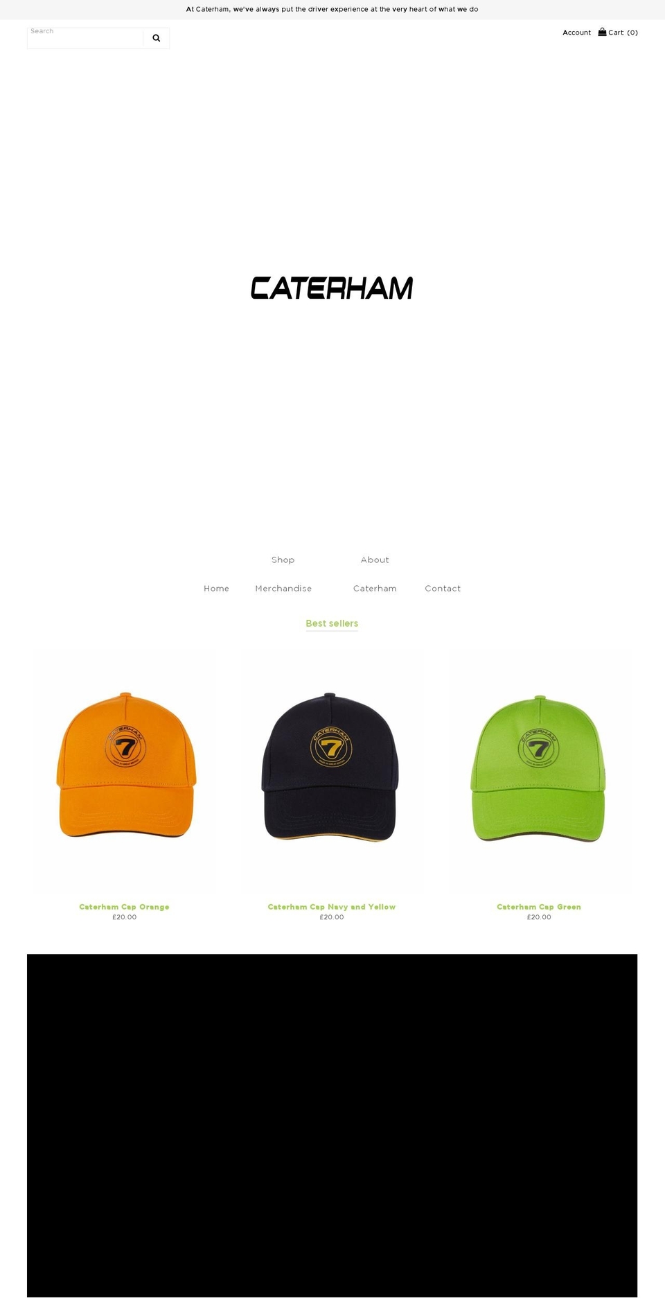 caterhammerchandise.com — Shopify storefront screenshot