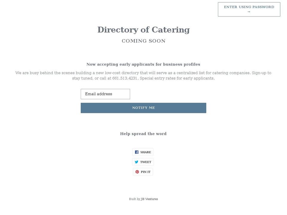 catering.directory shopify website screenshot