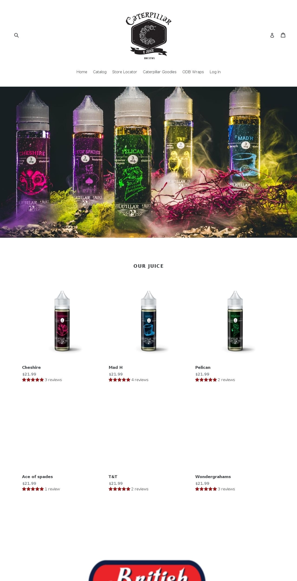 caterpillarjuice.com — Shopify storefront screenshot