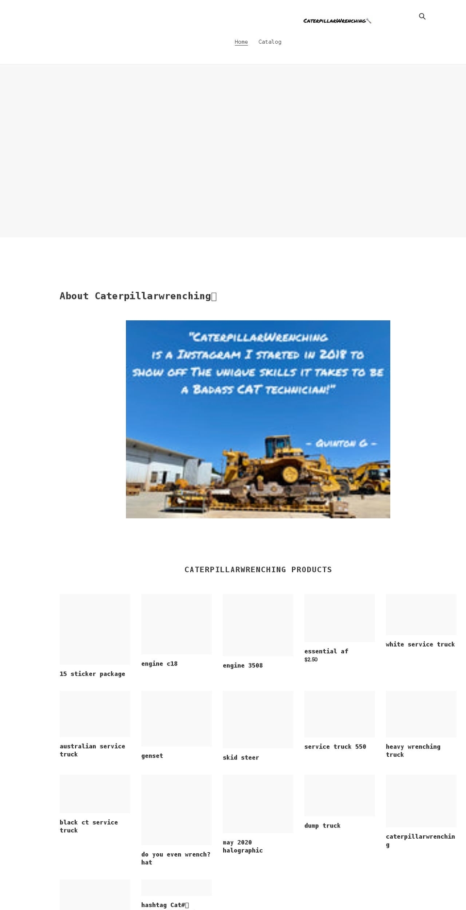 caterpillarwrenching.store shopify website screenshot