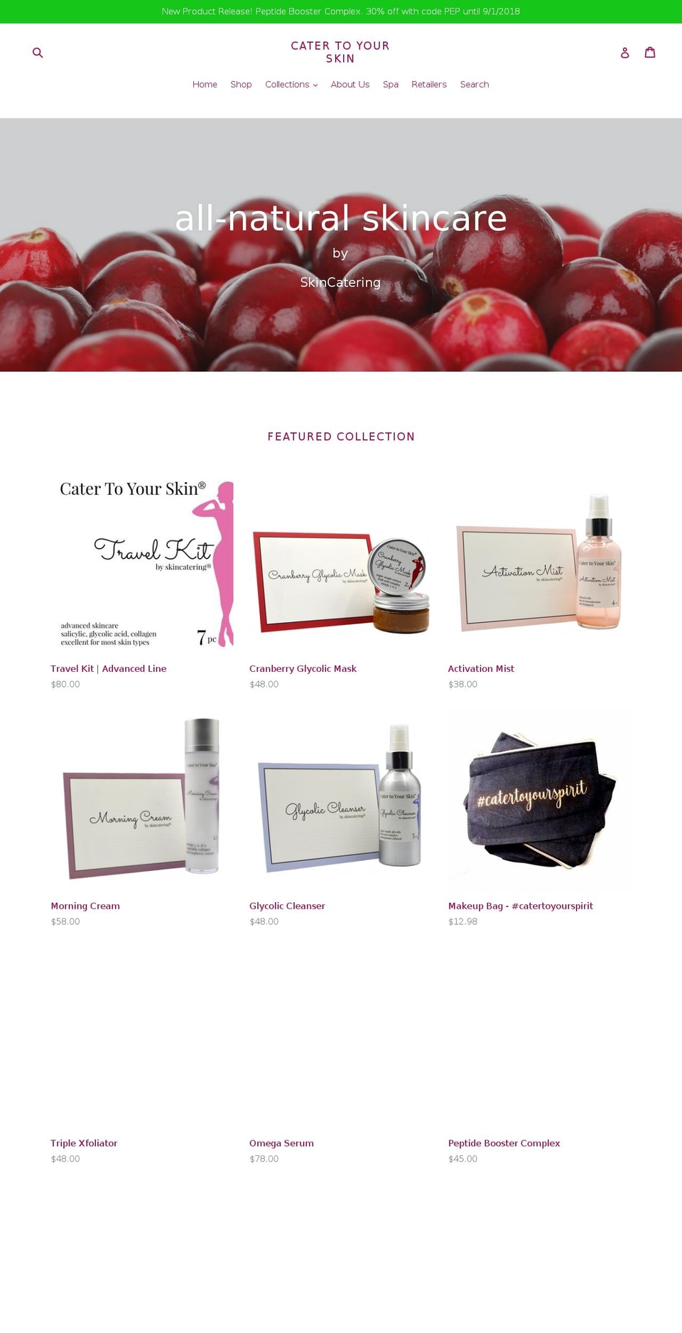 catertoyourskin.com — Shopify storefront screenshot