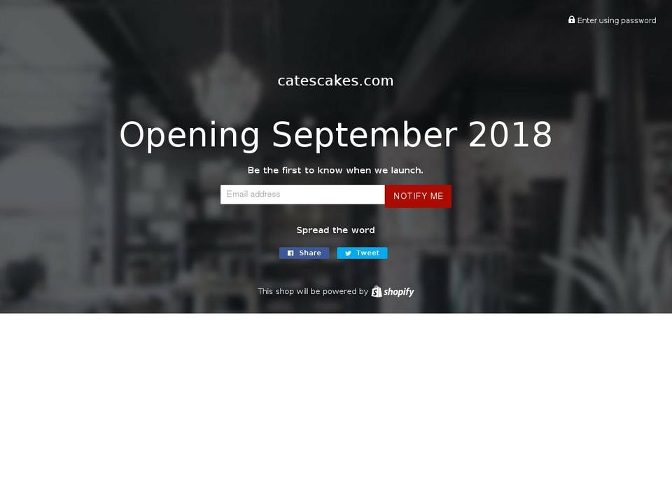 catescakes.com — Shopify storefront screenshot