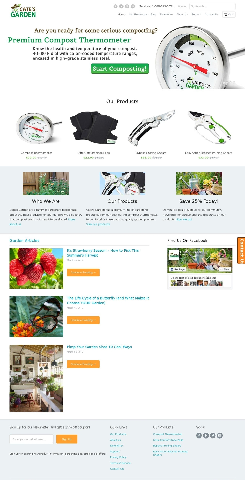 catesgarden.com shopify website screenshot
