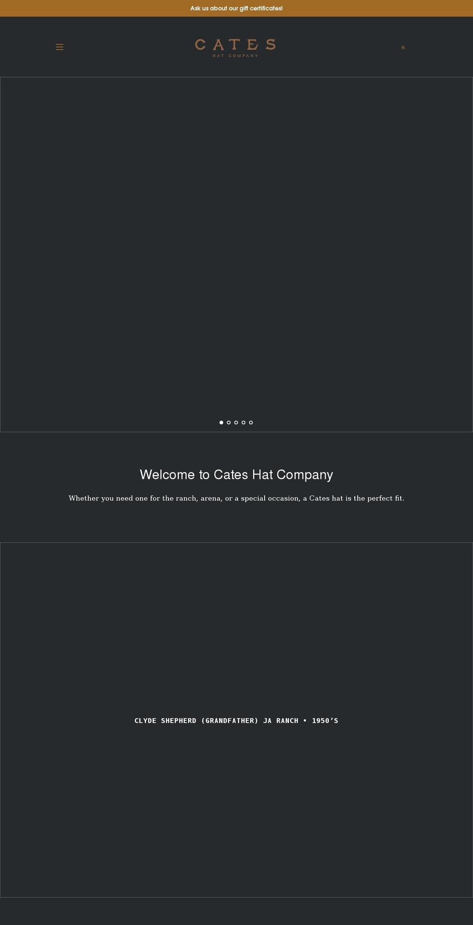 cateshatcompany.com shopify website screenshot