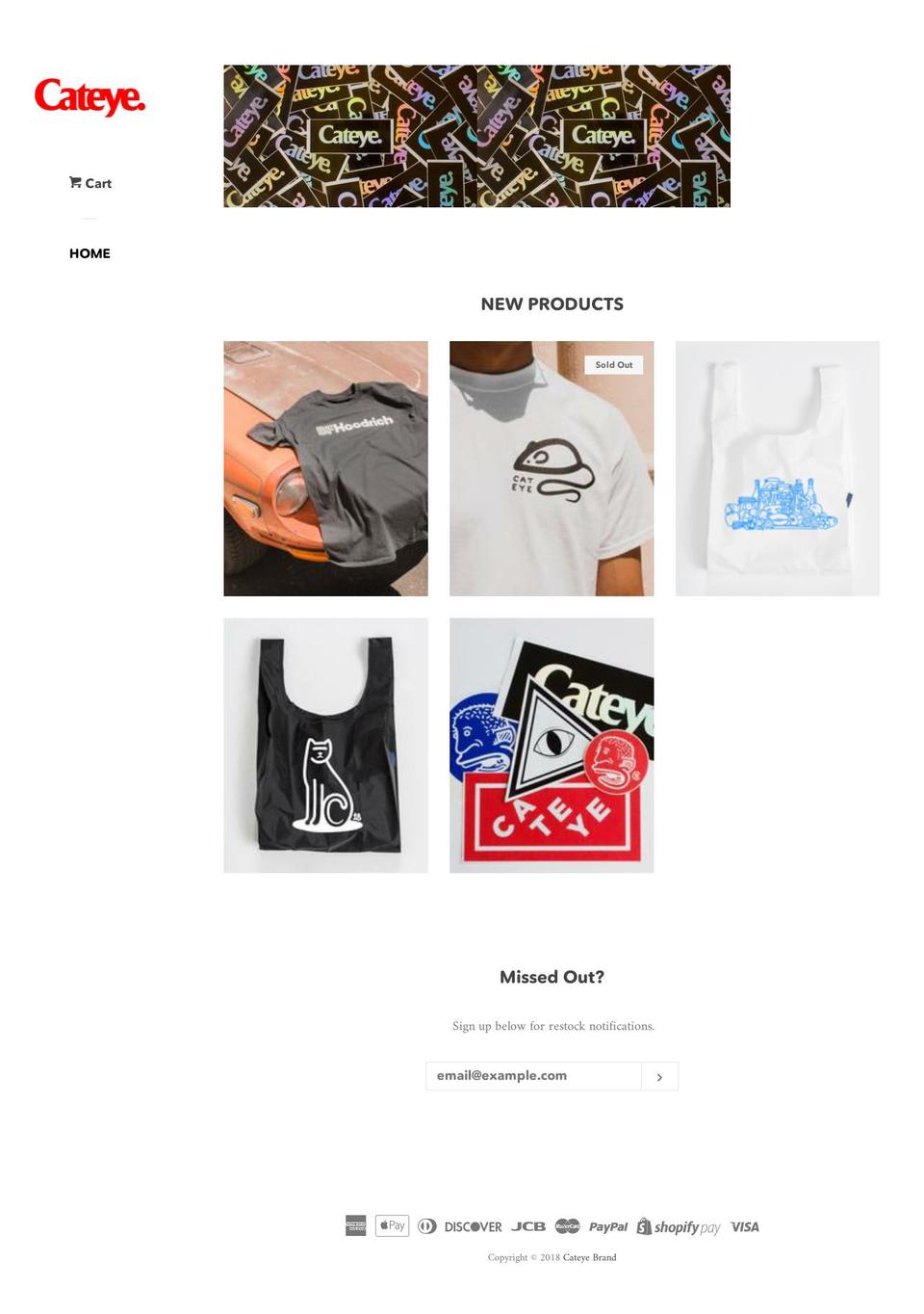 cateyebrand.com shopify website screenshot