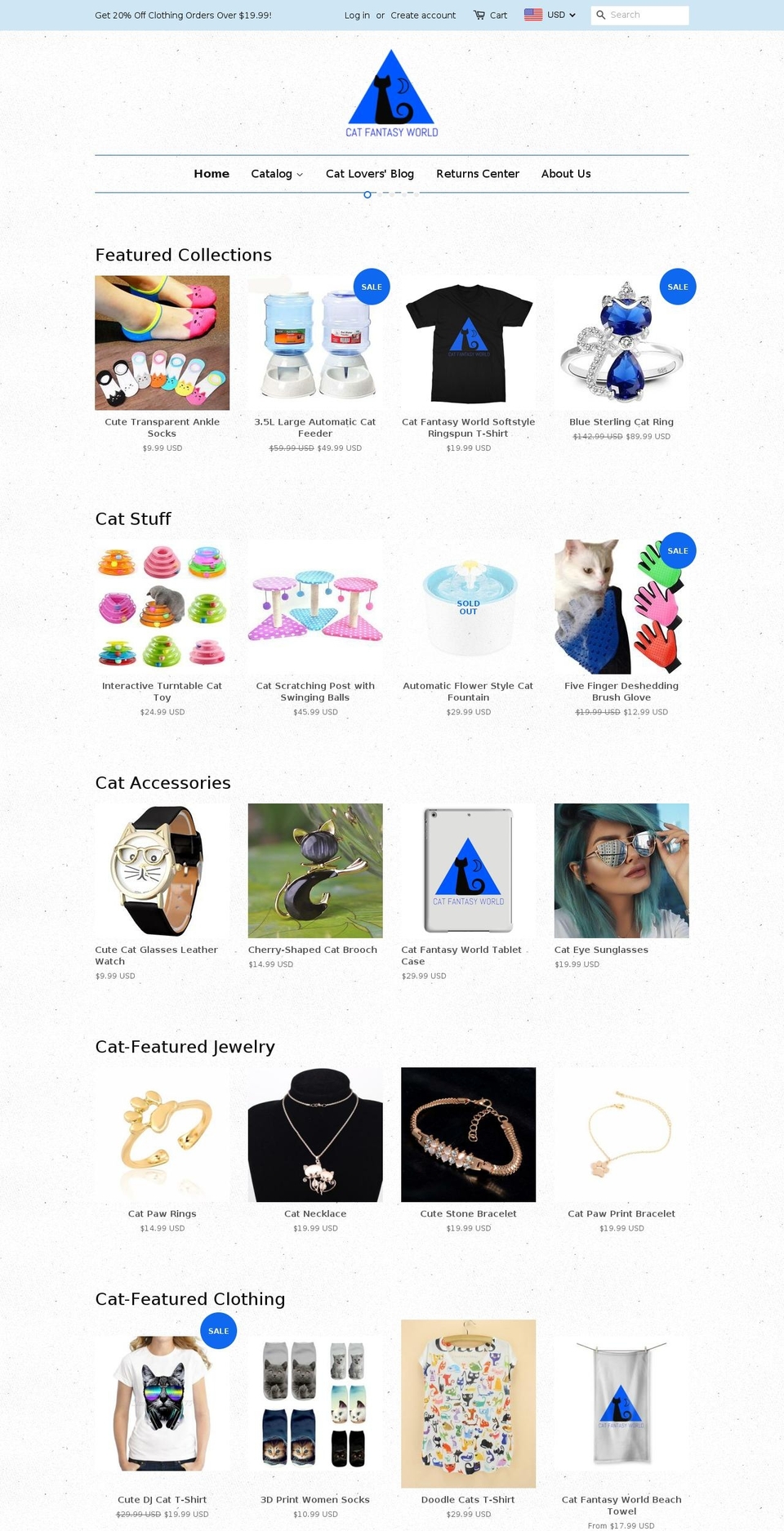 catfantasyworld.com — Shopify storefront screenshot