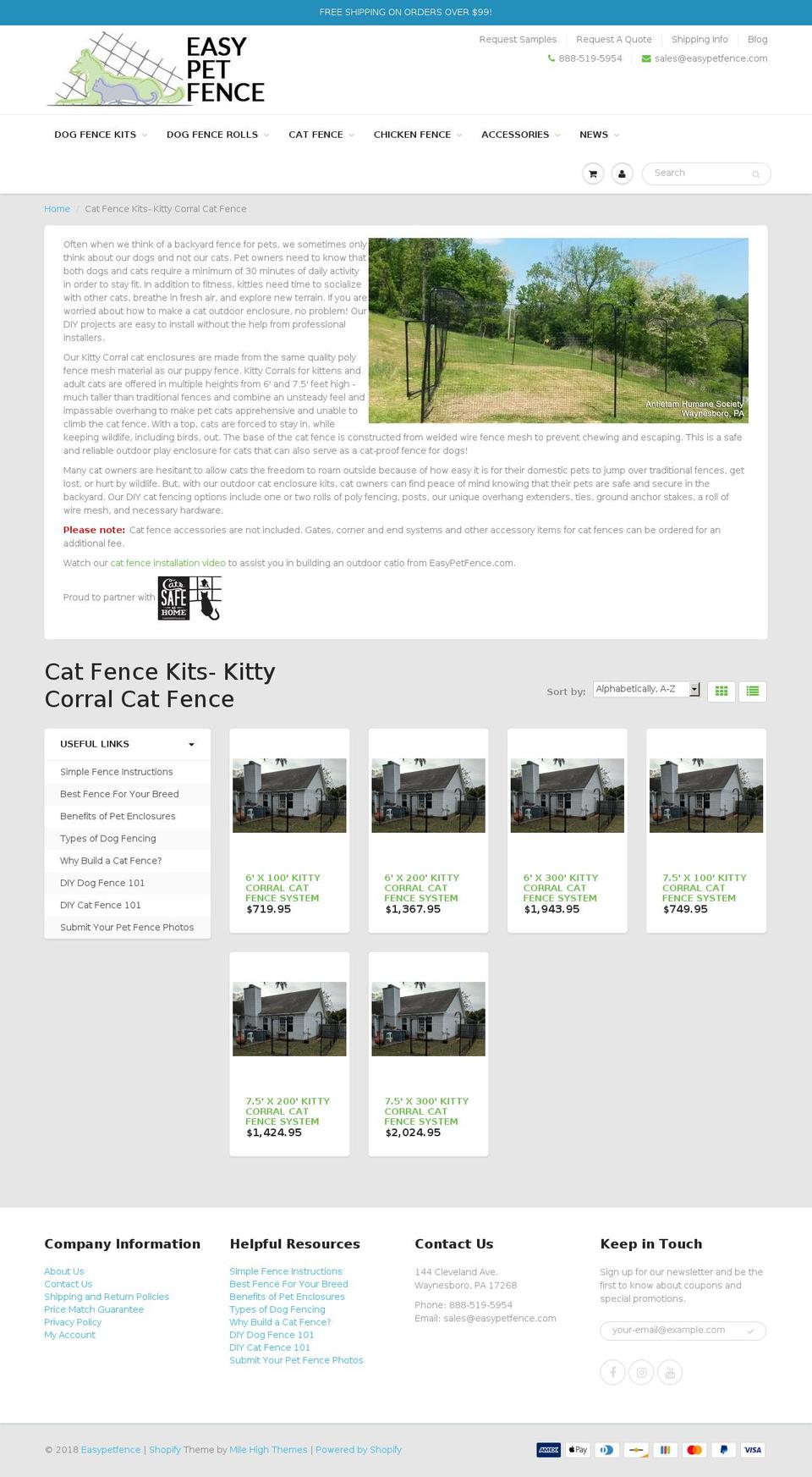 catfencing.com — Shopify storefront screenshot