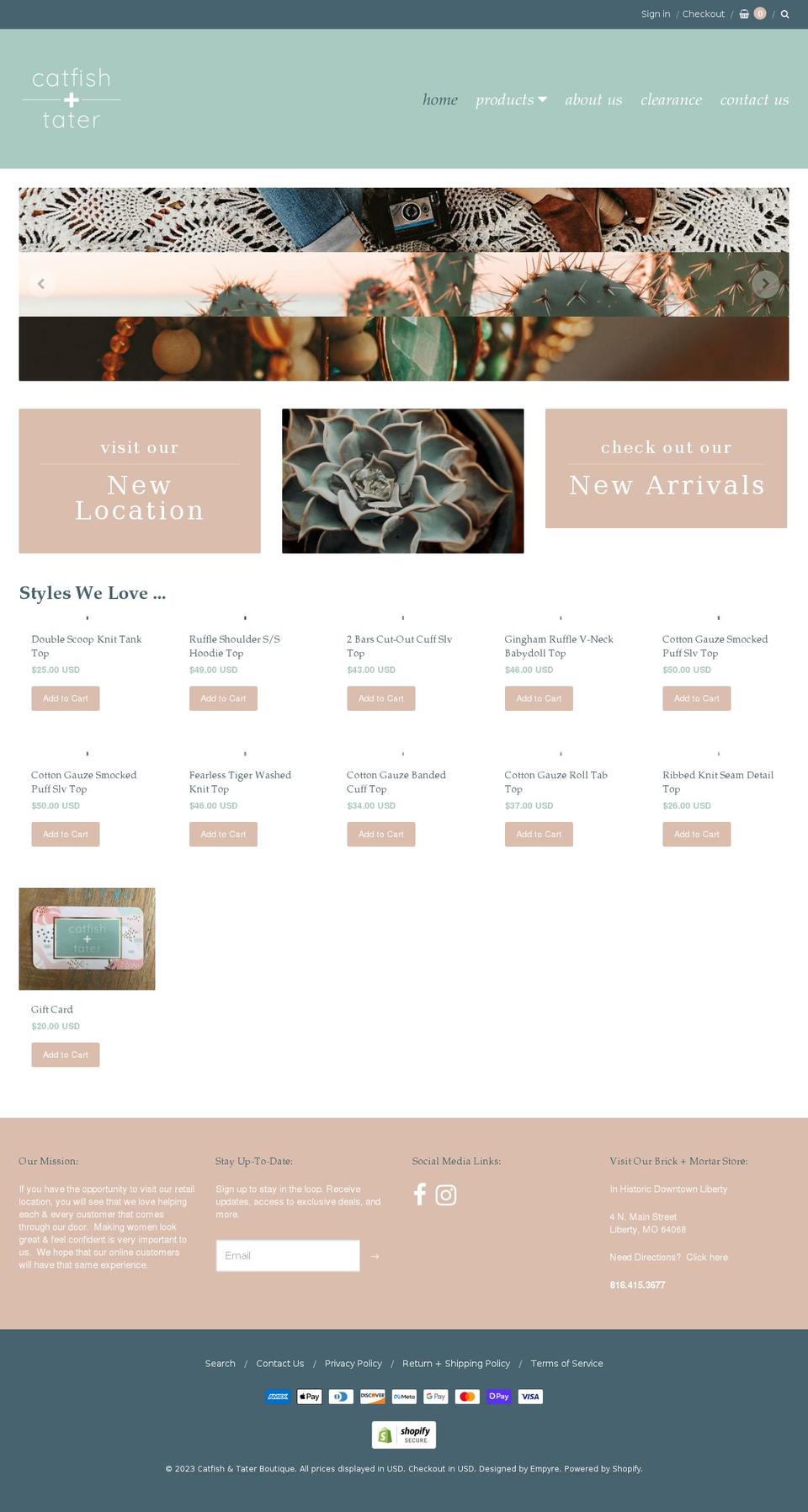 catfishandtater.com shopify website screenshot