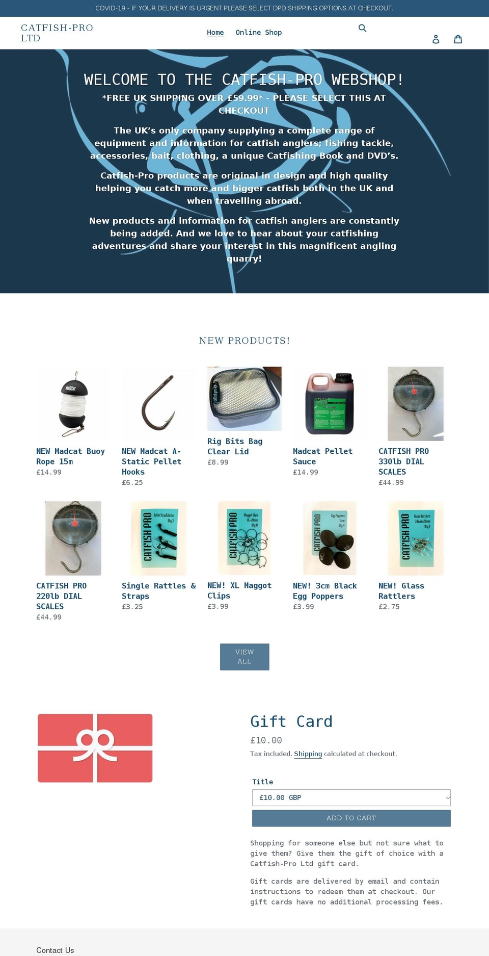 catfishproshop.com shopify website screenshot