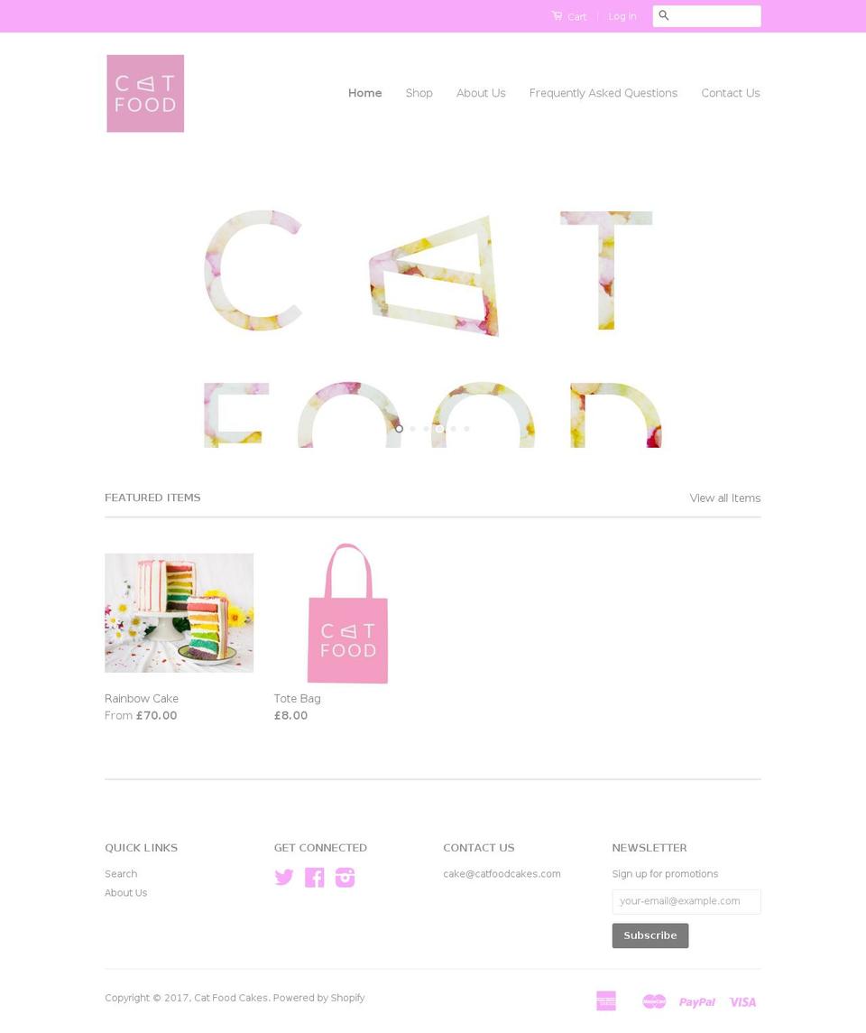 catfoodcakes.com shopify website screenshot