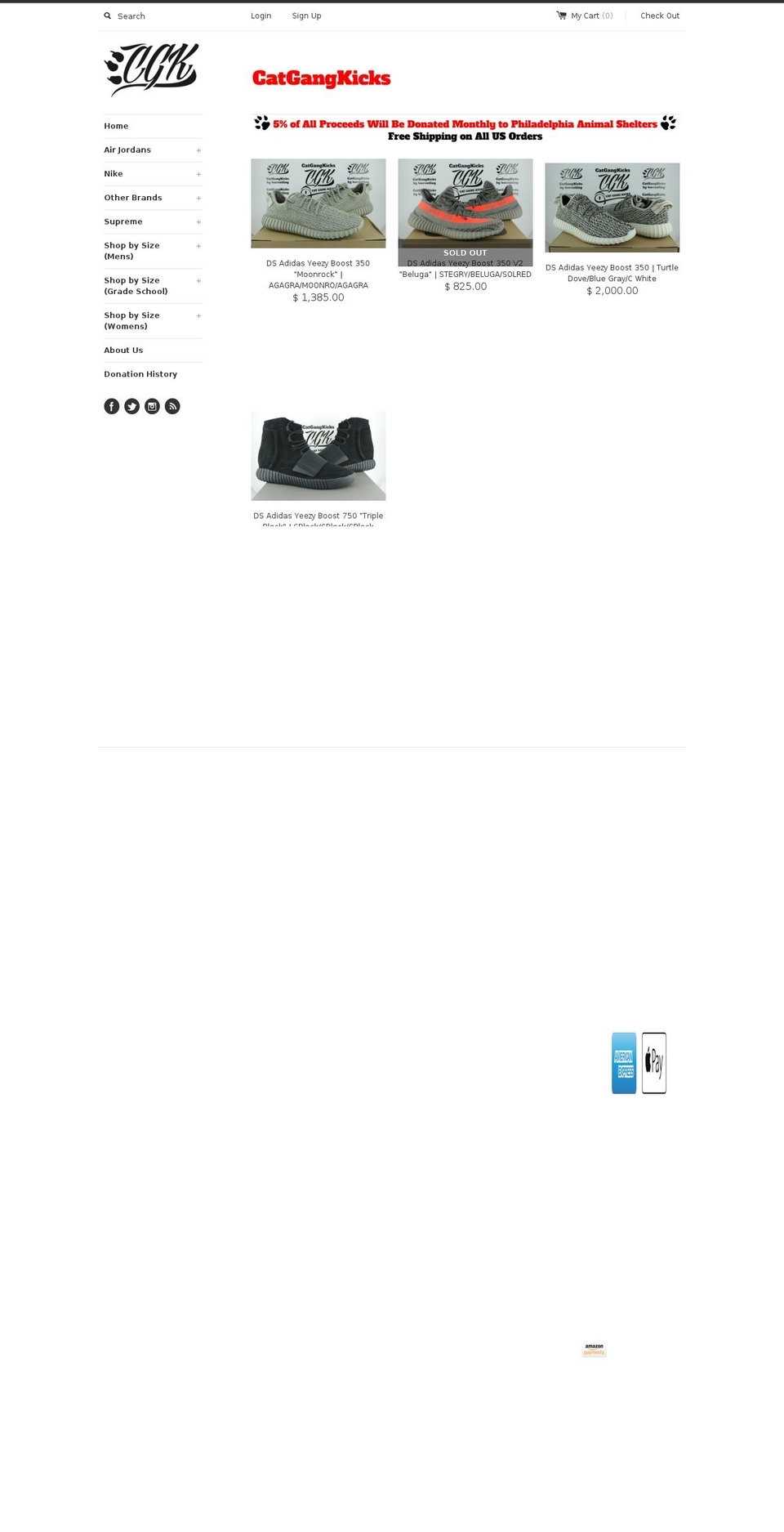 catgangkicks.com shopify website screenshot