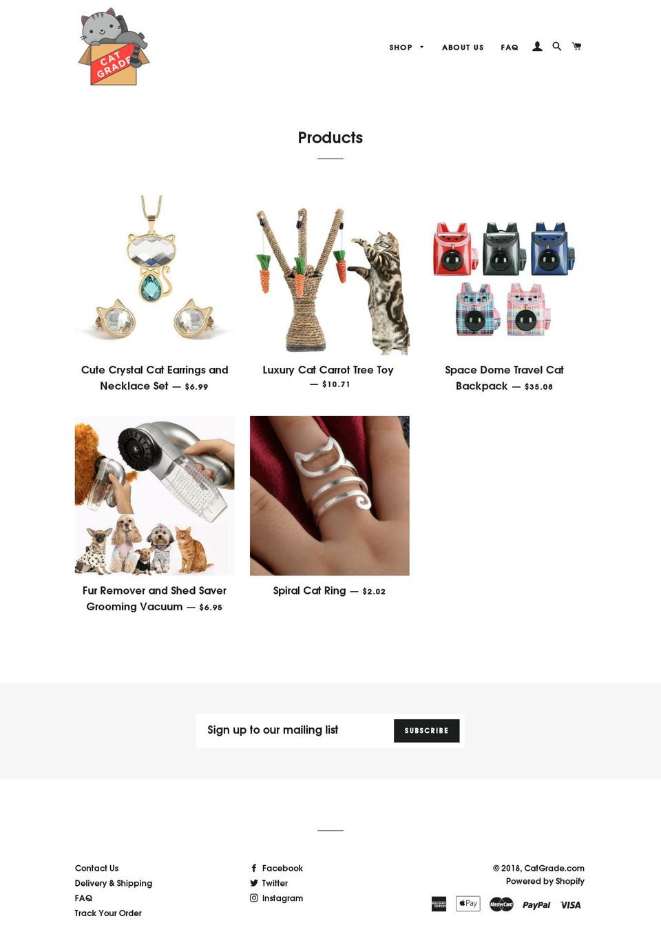 catgrade.com — Shopify storefront screenshot