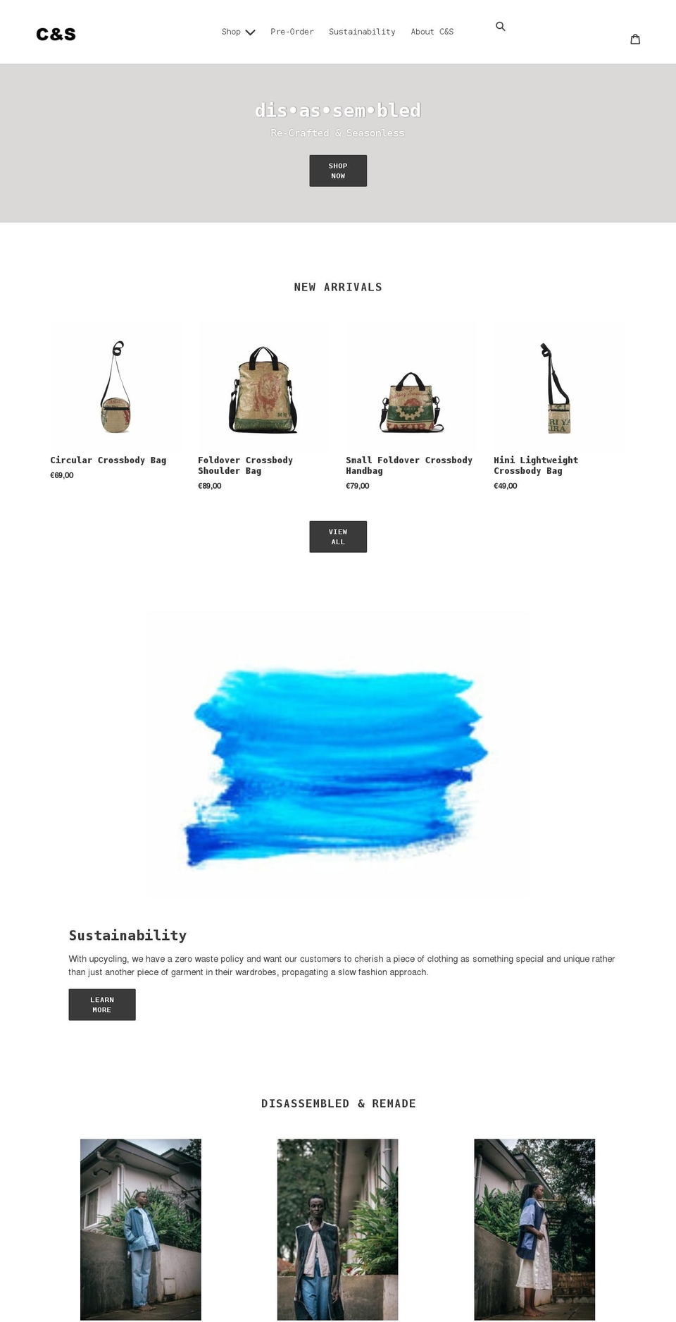 catherineandsons.com shopify website screenshot