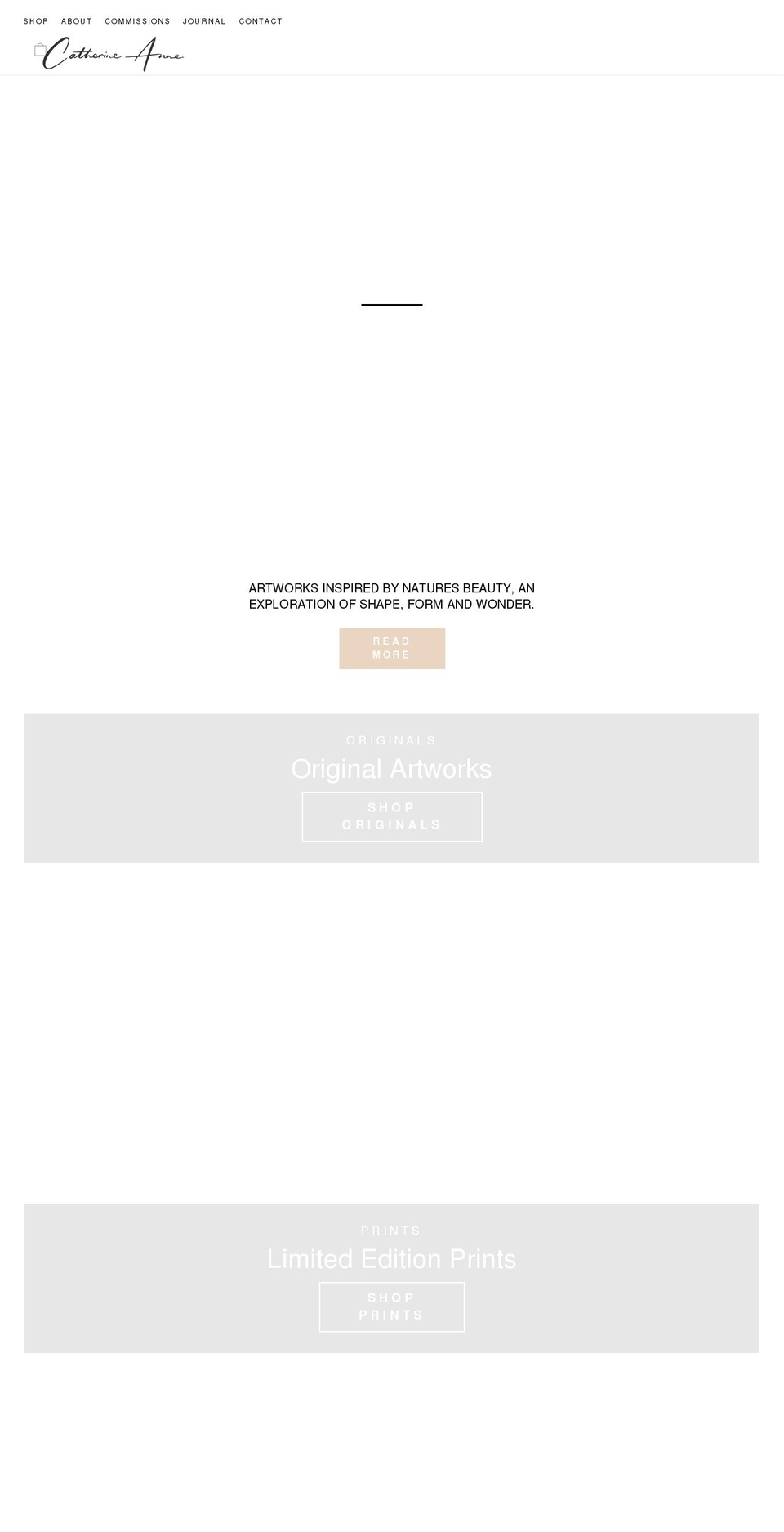 catherineanneart.com shopify website screenshot